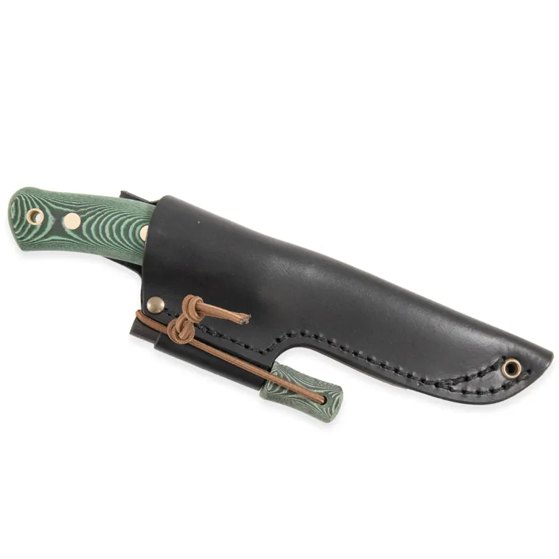 Casstrom No. 10 Swedish Forest Knife with Fire Steel in Green Micarta-2